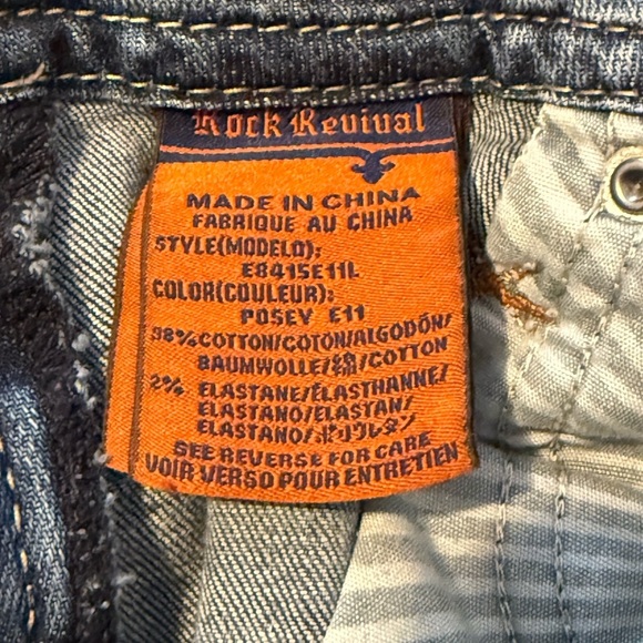 Rock Revival Posey Easy Boot Stretch Jean Y2K Sequins Embroidered Size 28 - Picture 12 of 16